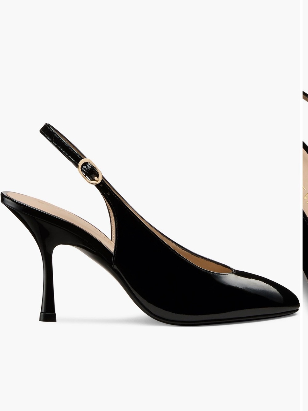 Stuart Weitzman Black Patent Leather Slingback Pumps